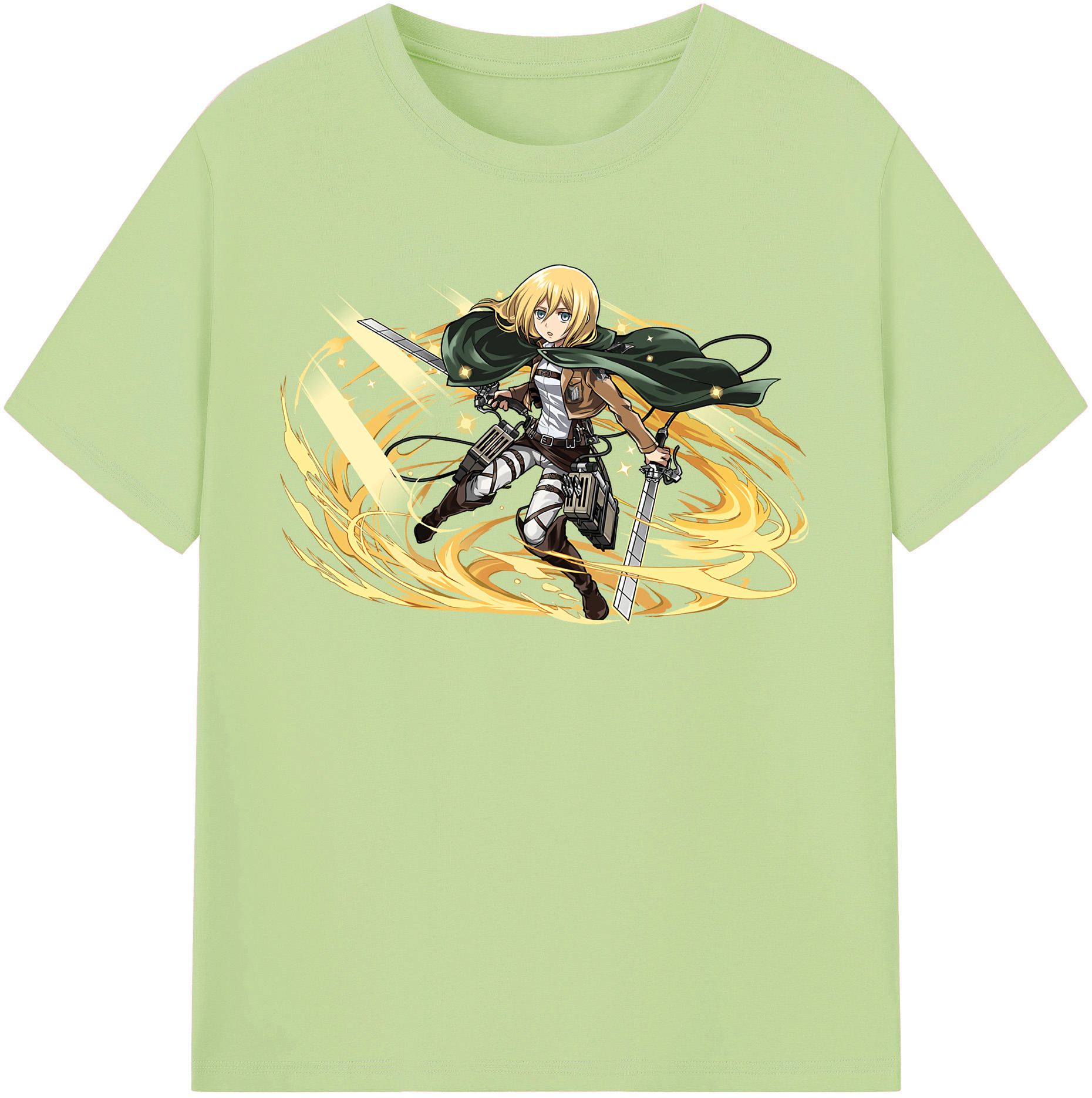 （画像用） 進撃の巨人 クリスタ·レンズ Attack on Titan Christa Lenz 綿100％半袖Tシャツ（フロントプリント）